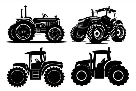 Black Tractor Silhouette Vector Bundle Review