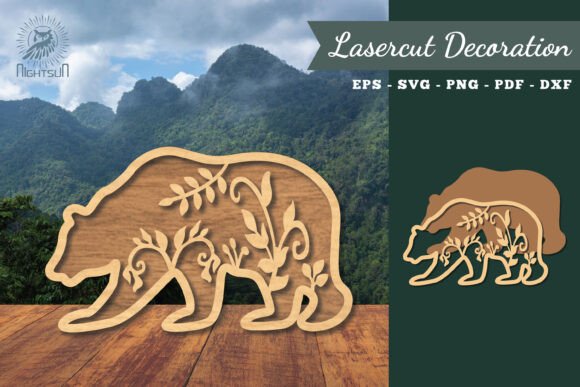 Floral Bear Laser Cut Decoration SVG 4 Review