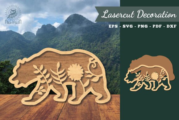 Floral Bear Laser Cut Decoration SVG 5 Review
