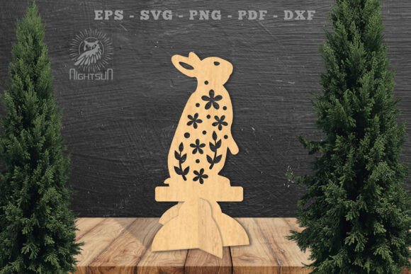 Floral Rabbit Laser Cut Home Decor SVG 1 Review
