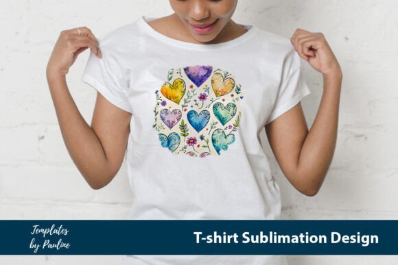 Purple, Teal Heart Tshirt Background Review