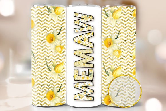 Spring Floral Memaw Tumbler Wrap PNG Review