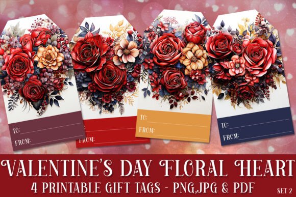 Valentine s Day Floral Heart Gift Tags 2 Review