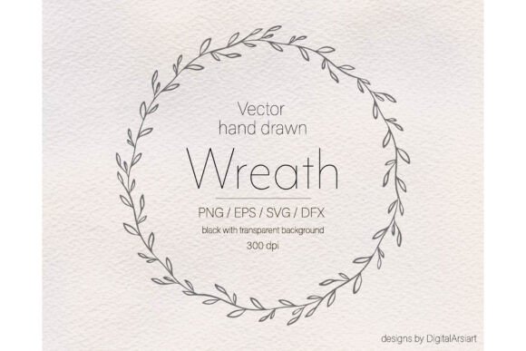 Wreath Vector Hand Drawn Botanical Review